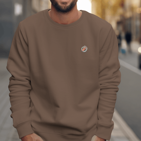 Sweater heren met print / Zalm ni worre