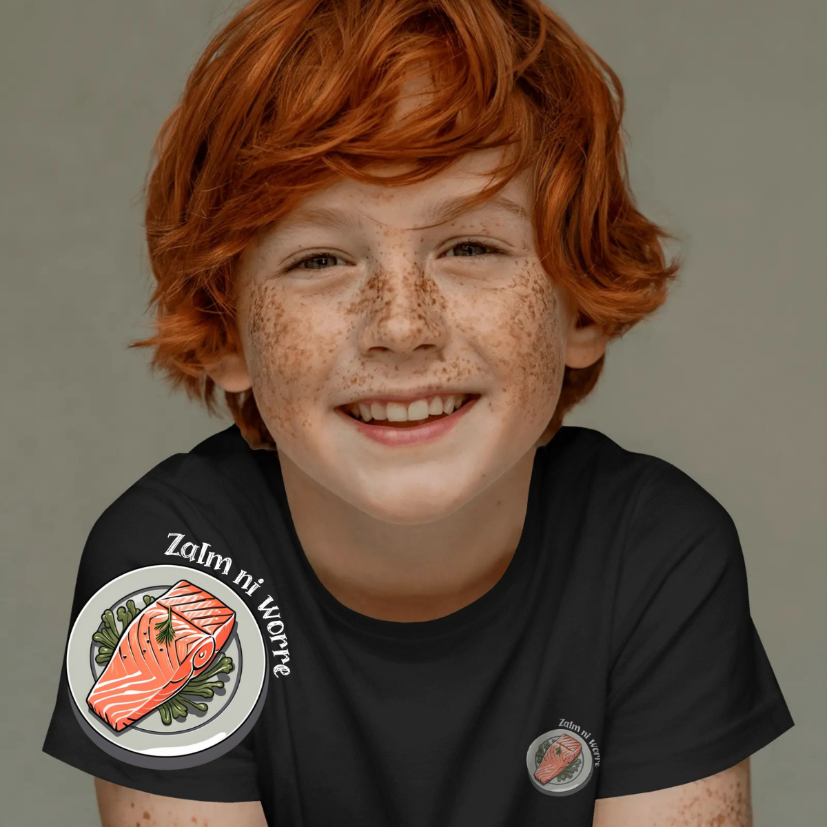 T-shirt kids - Zalm ni worre