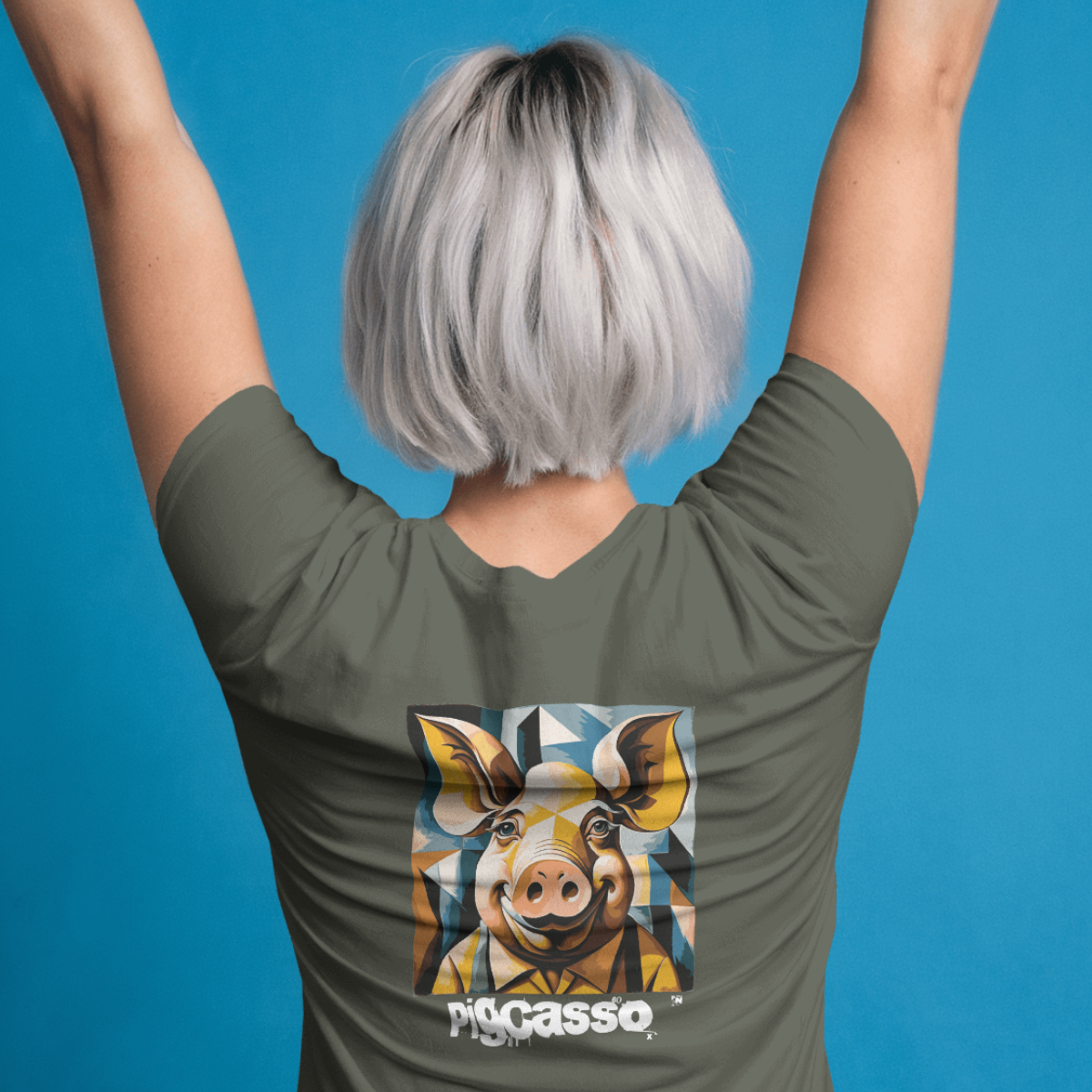 T-shirt dames ronde hals - Pigcasso