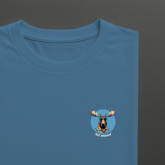 T-shirt ronde hals met grote print op achterkant / Not amoosed