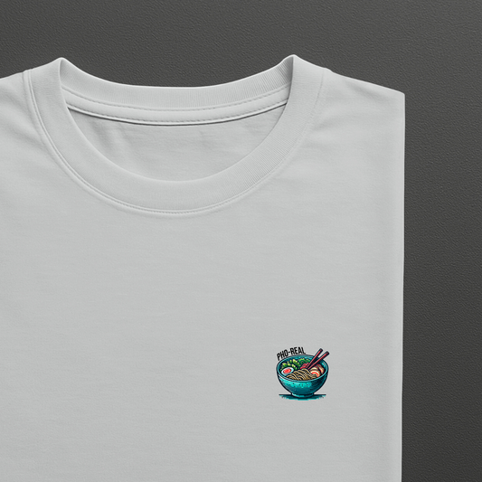 T-shirt ronde hals met grote print op achterkant / Pho Real