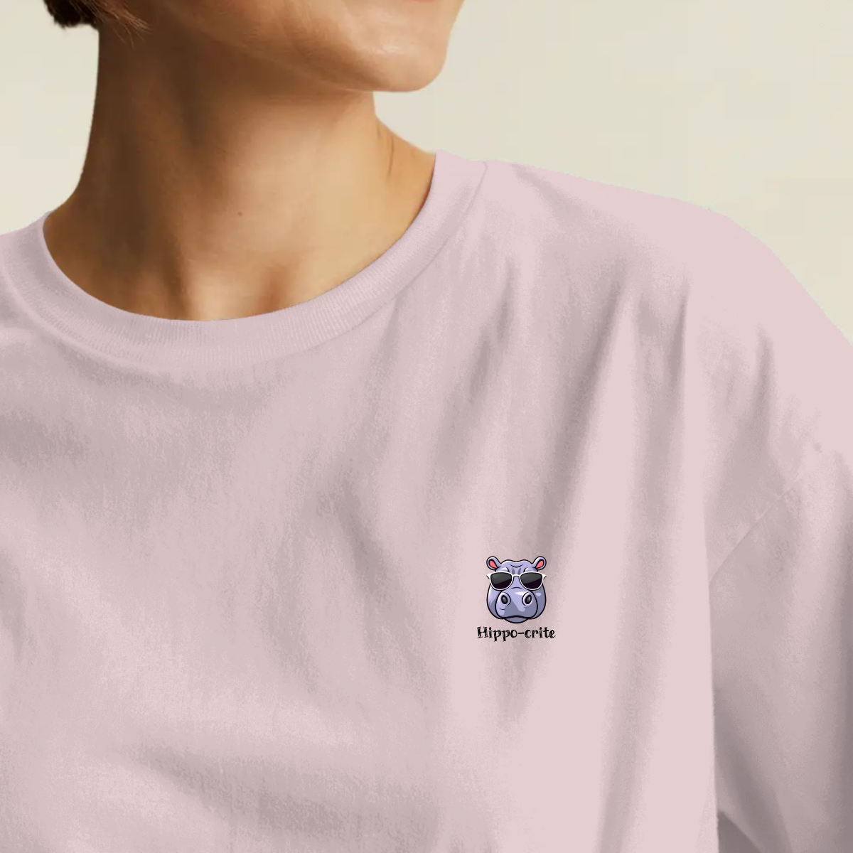 T-shirt dames ronde hals - Hippo-crite