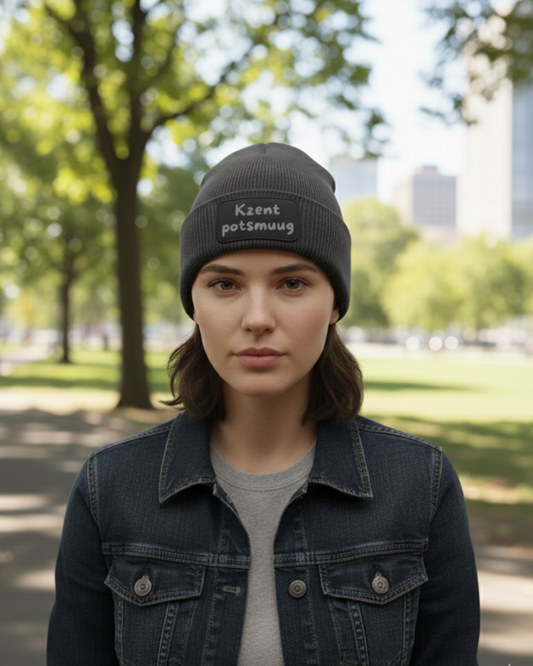 Muts met donkere print / Kzent potsmuug