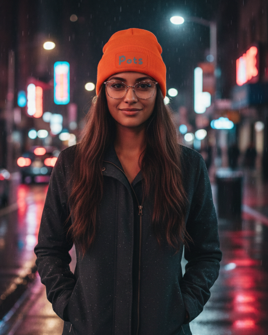 Muts met donkere print / Pots