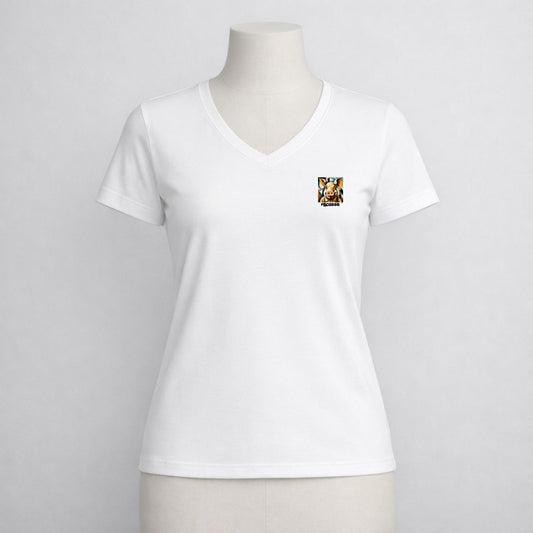 T-shirt dames V-hals - Pigcasso