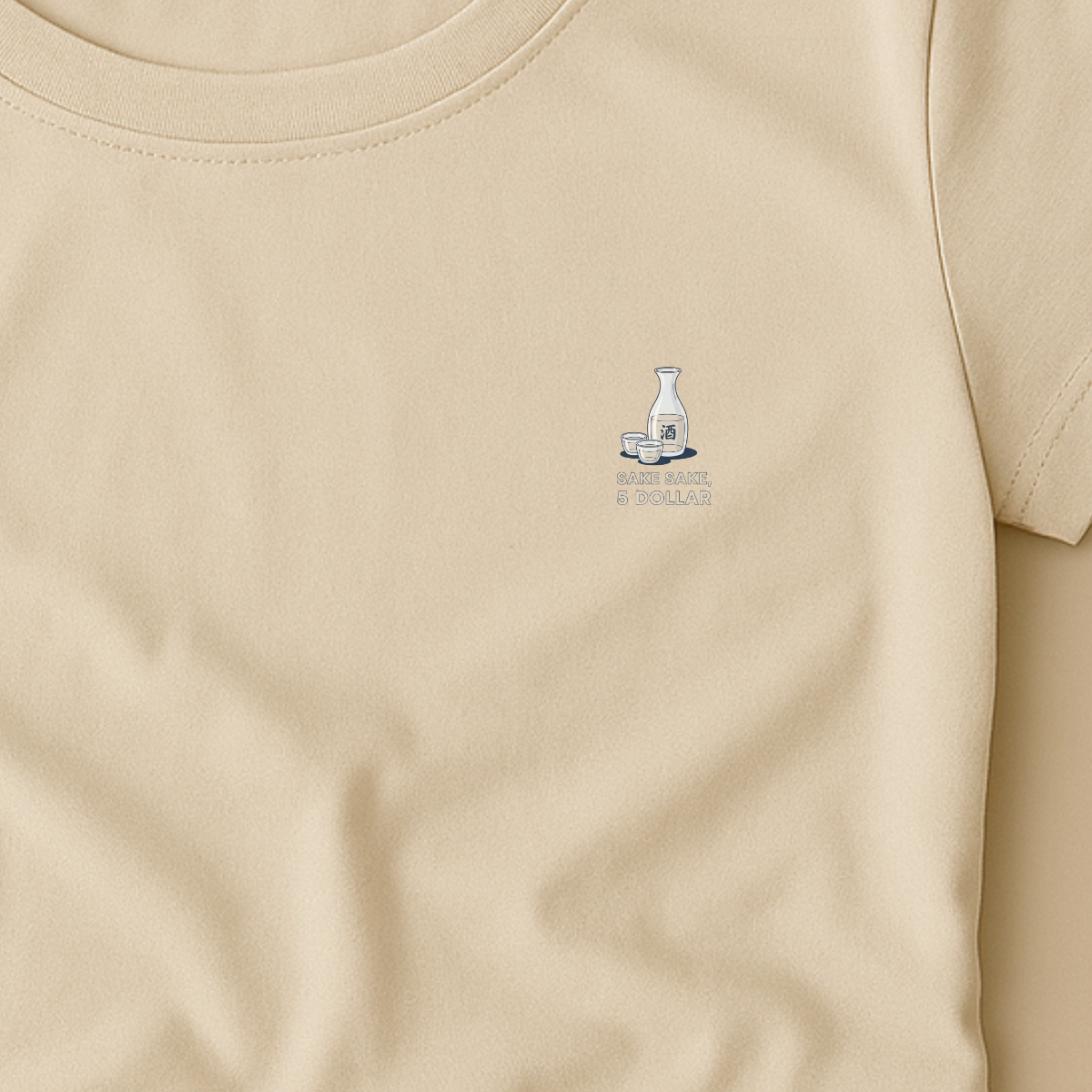 T-shirt dames ronde hals - Sake sake, 5 dollar