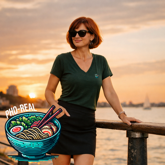 T-shirt dames V-hals - Pho real