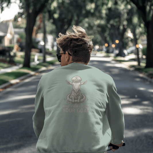 Sweater met grote print op achterkant / Whatever floats your goat