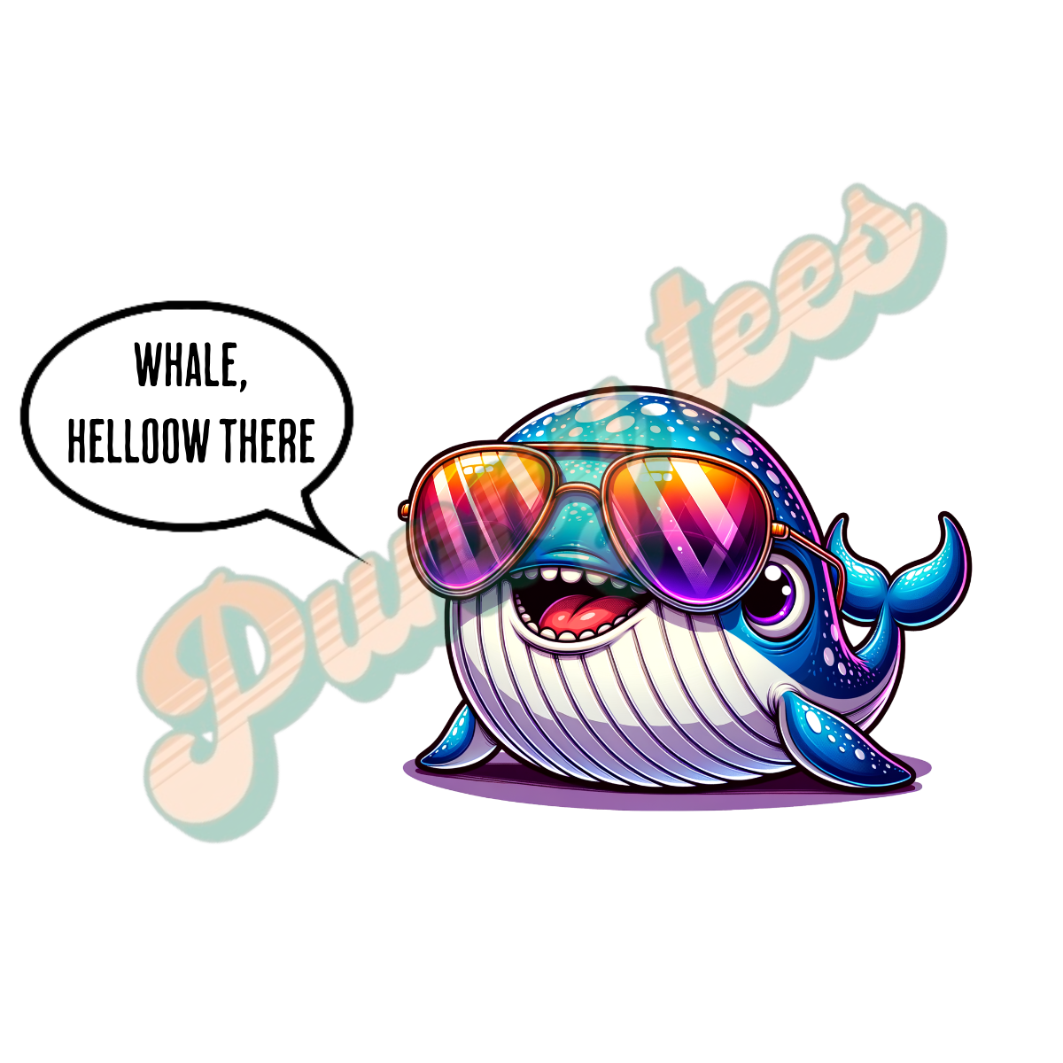 T-shirt dames V-hals - Whale, helloow there