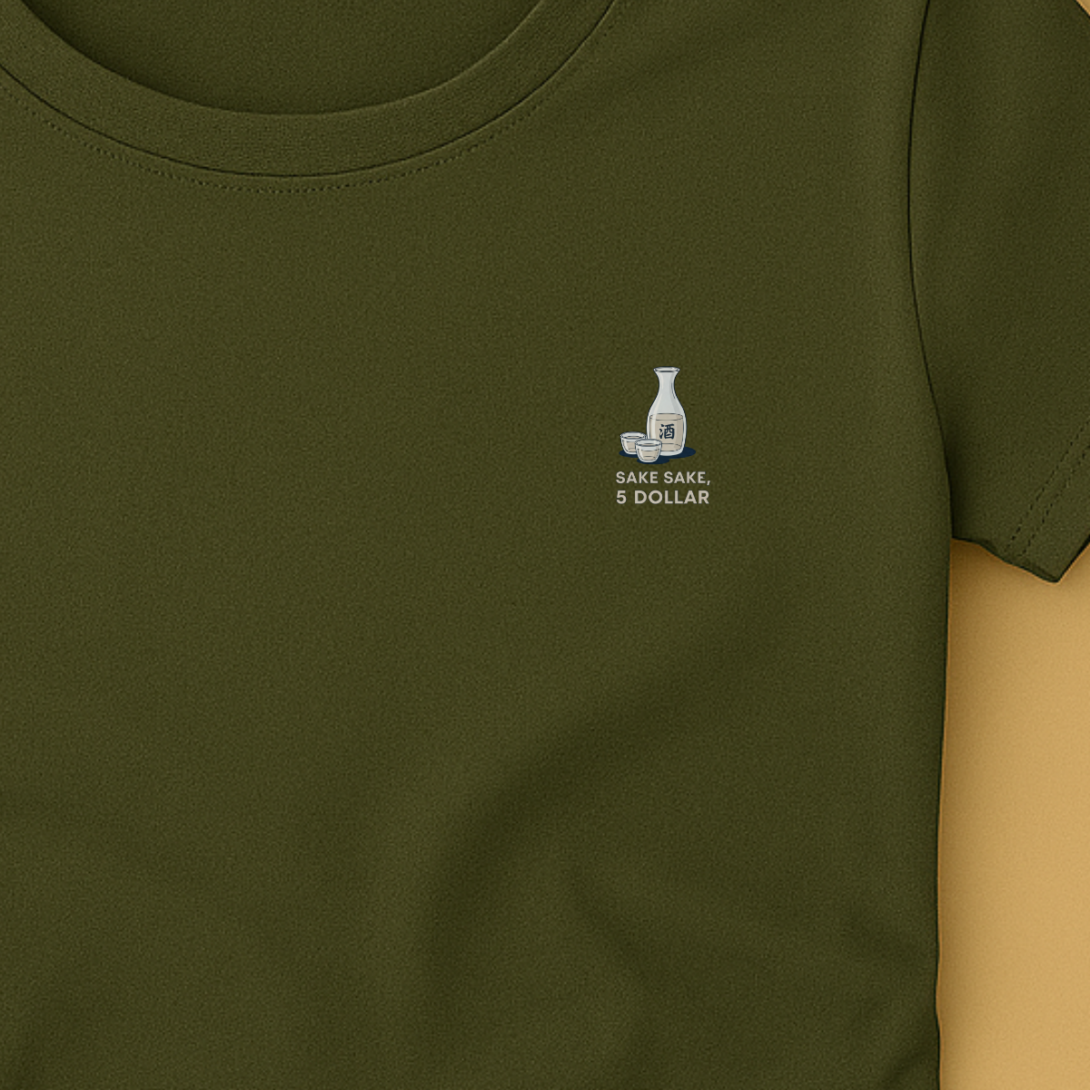 T-shirt dames ronde hals - Sake sake, 5 dollar