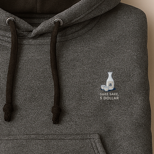 Hoodie multicolor unisex met grote print op achterkant / Sake sake, 5 dollar