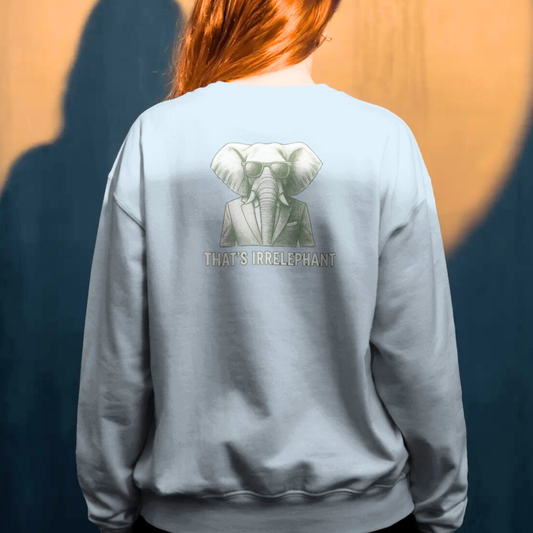 Sweater met grote print op achterkant / That's irrelephant