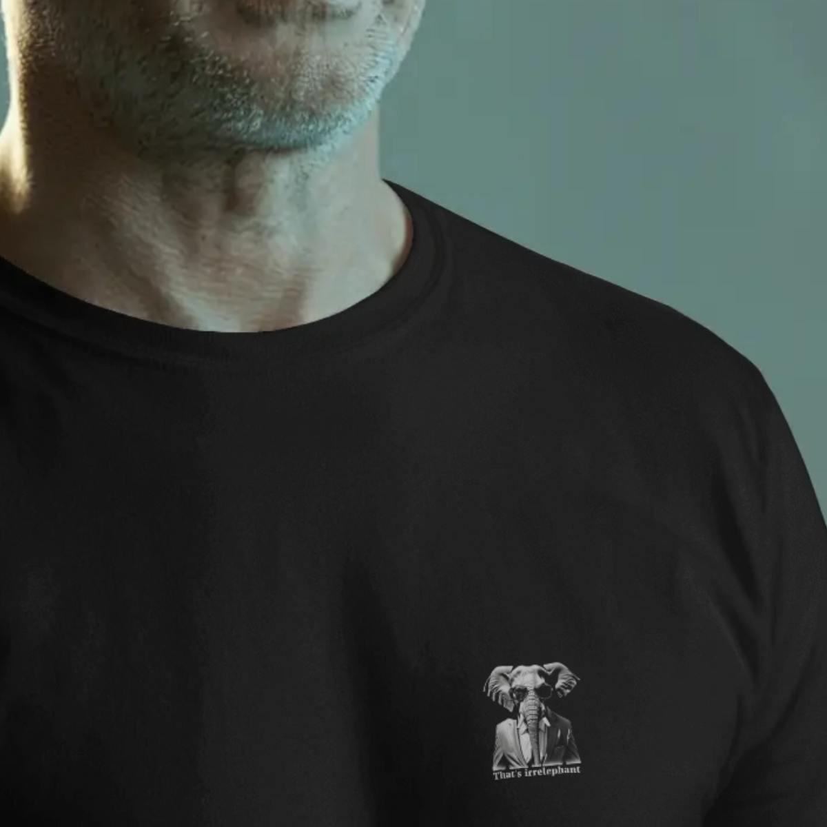 T-shirt heren ronde hals met print / Irrelephant