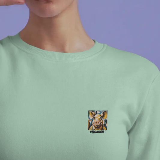 Sweater met grote print op achterkant / Pigcasso