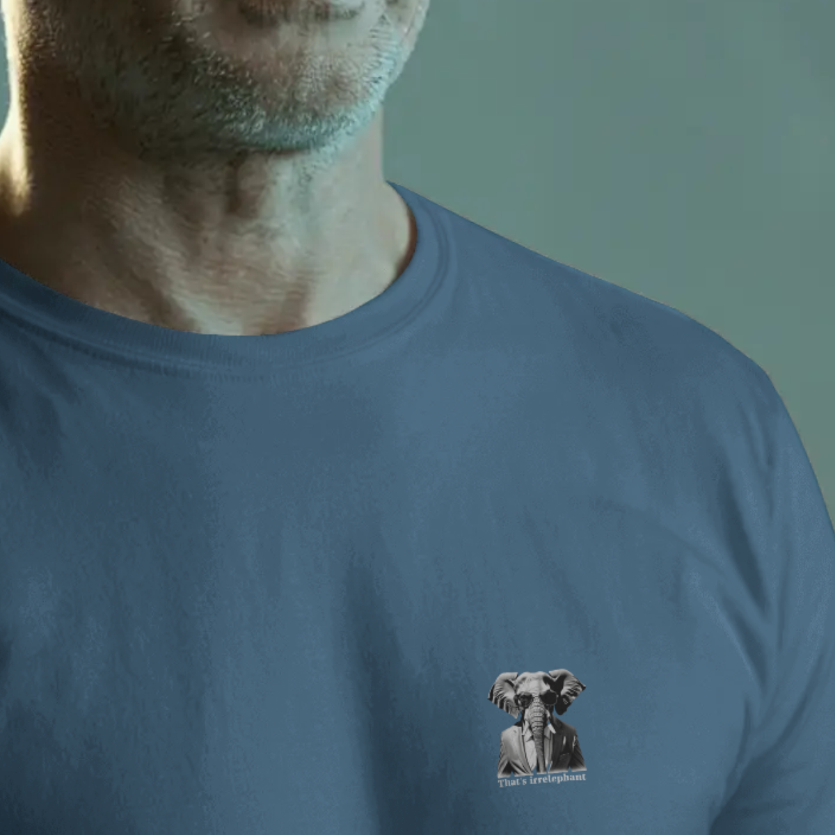 T-shirt heren ronde hals met print / Irrelephant