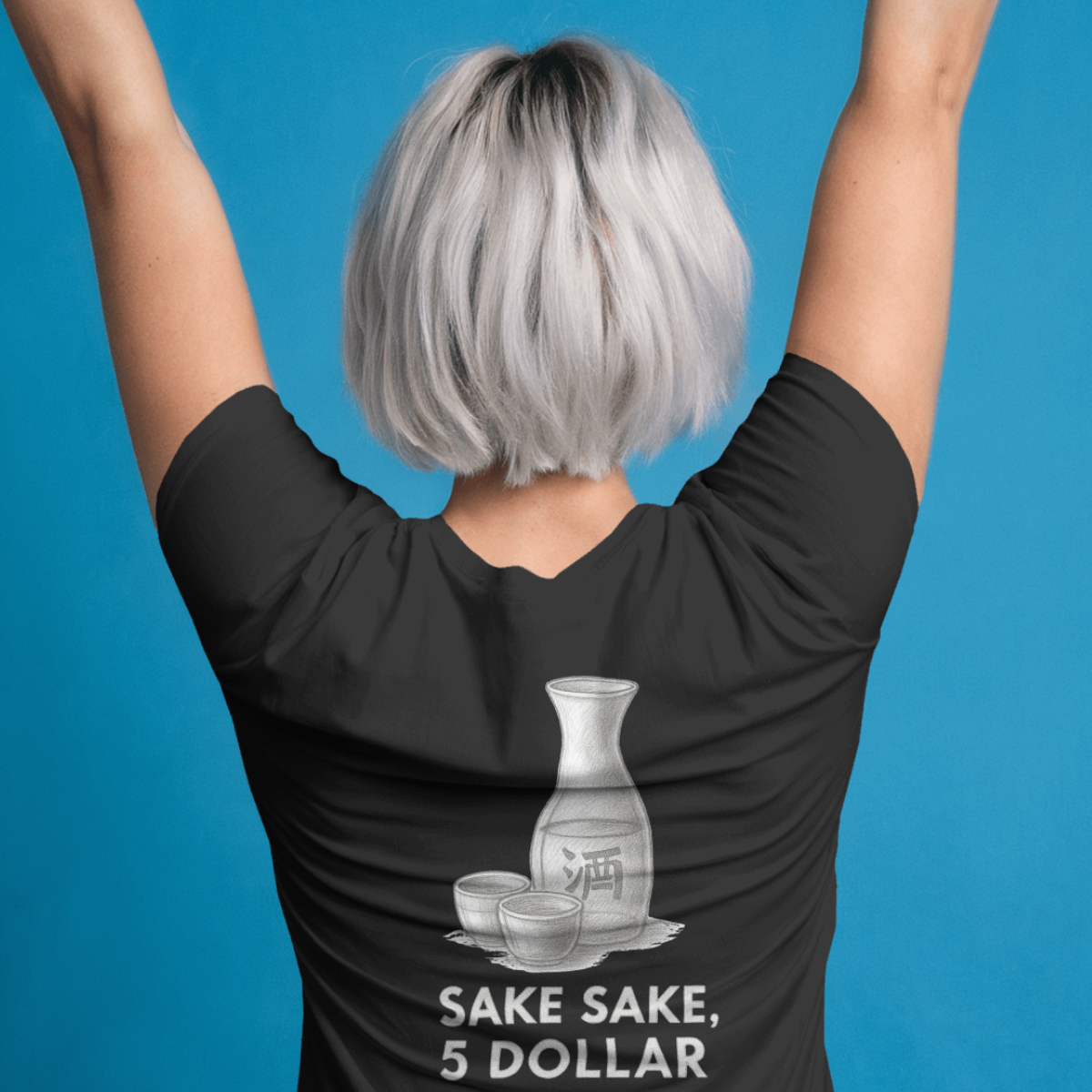 T-shirt dames ronde hals - Sake sake, 5 dollar