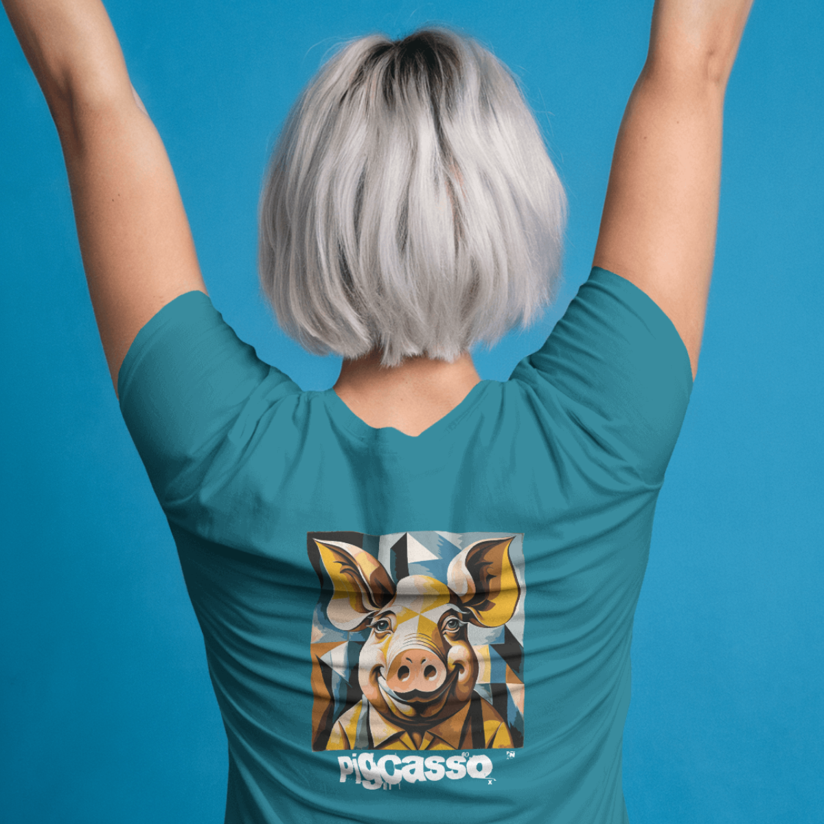 T-shirt dames ronde hals - Pigcasso