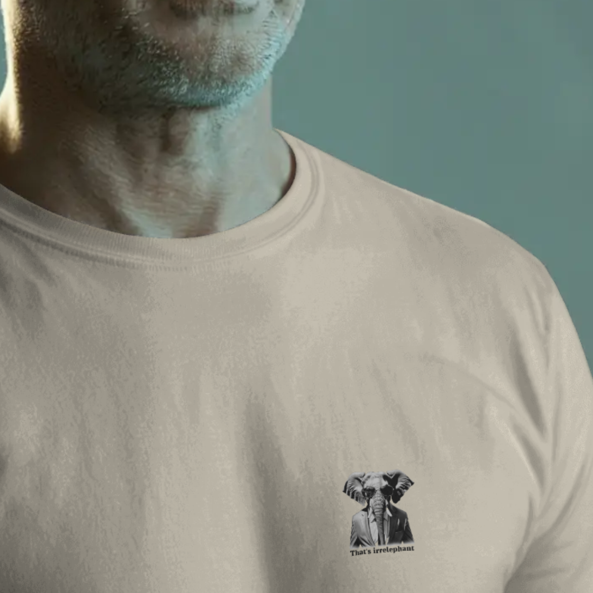 T-shirt heren ronde hals met print / Irrelephant