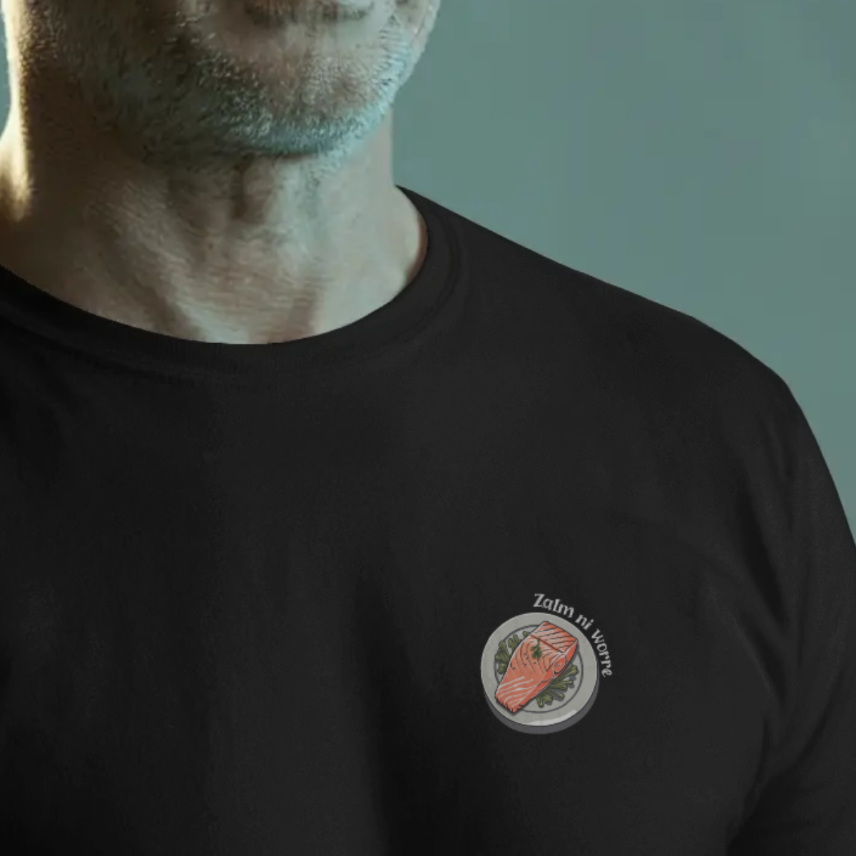 T-shirt heren - Zalm ni worre
