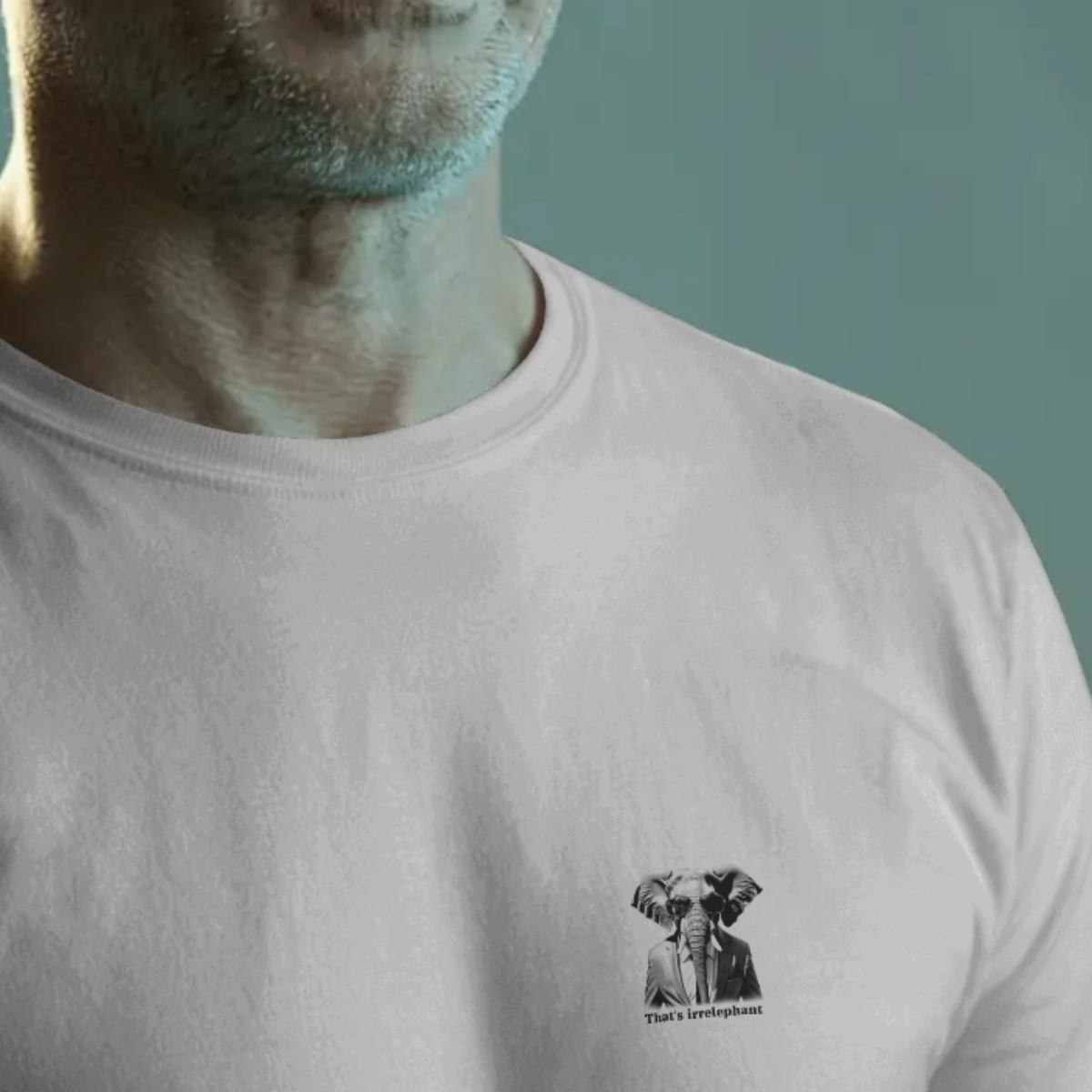 T-shirt heren ronde hals met print / Irrelephant