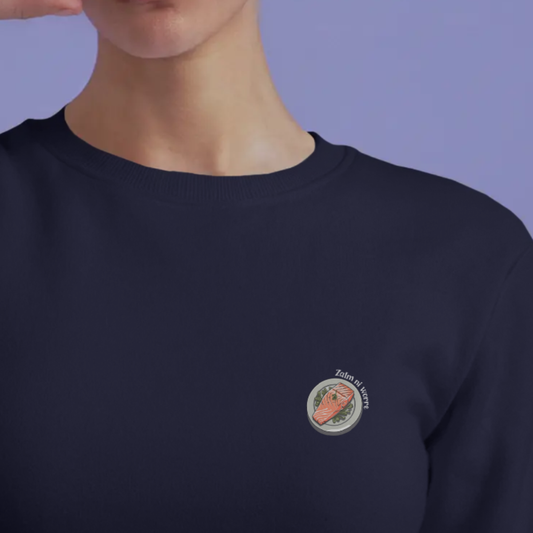 Sweater dames met print / Zalm ni worre