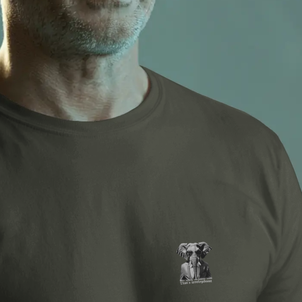 T-shirt heren ronde hals met print / Irrelephant