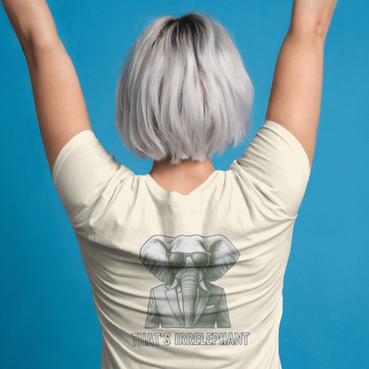 T-shirt ronde hals dames met grote print op achterkant / That's irrelephant