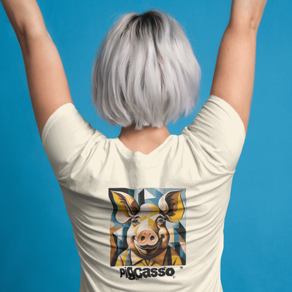 T-shirt dames ronde hals - Pigcasso
