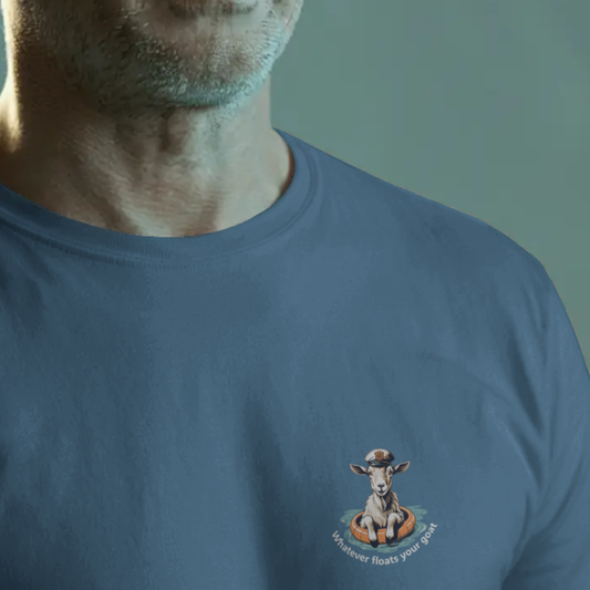 T-shirt heren ronde hals met print / Whatever floats your goat