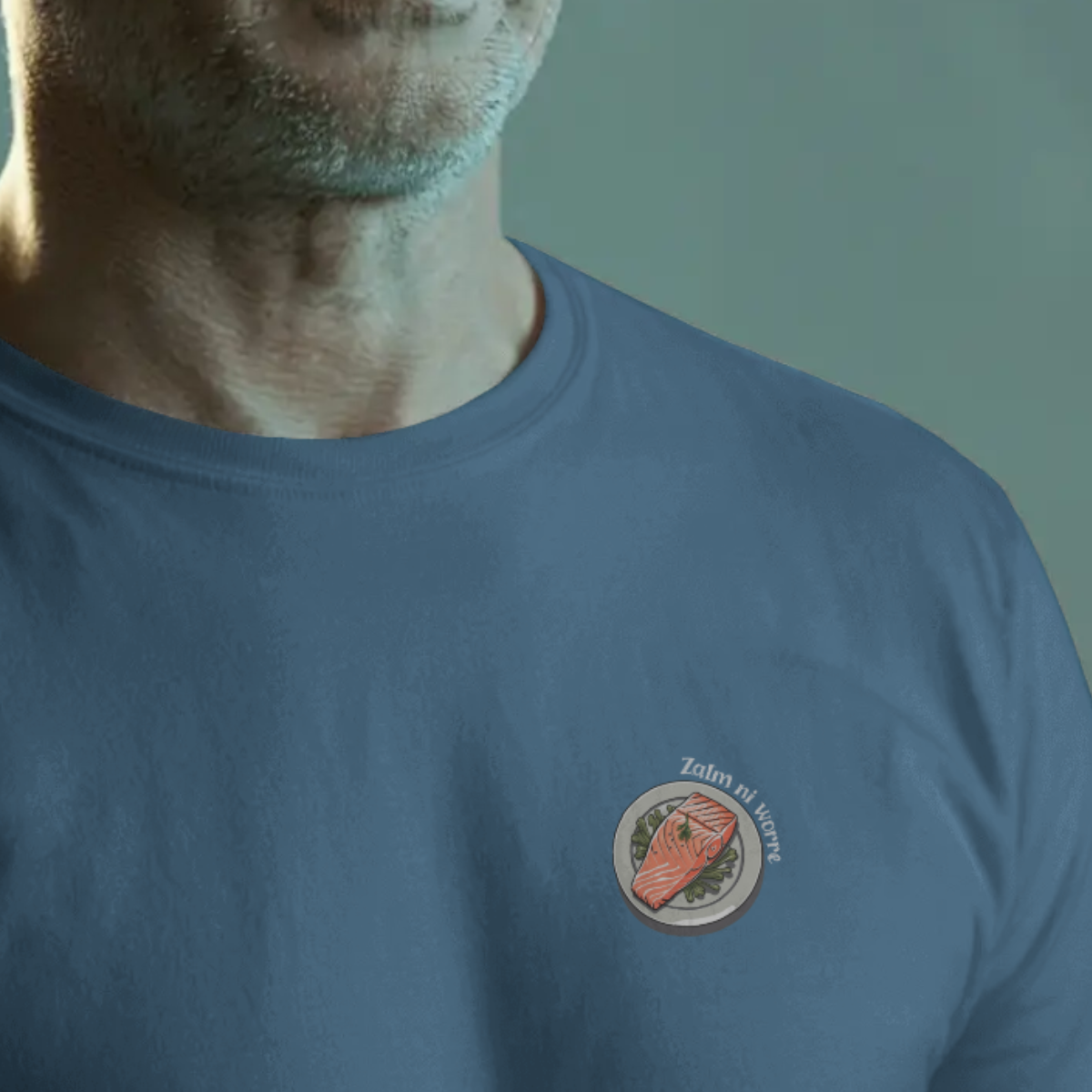T-shirt heren - Zalm ni worre