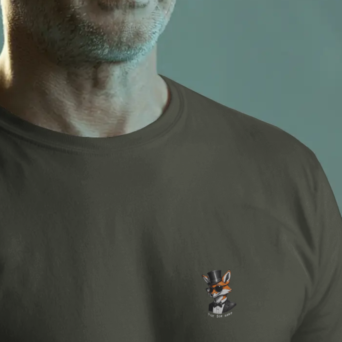 T-shirt heren ronde hals met print / For fox sake