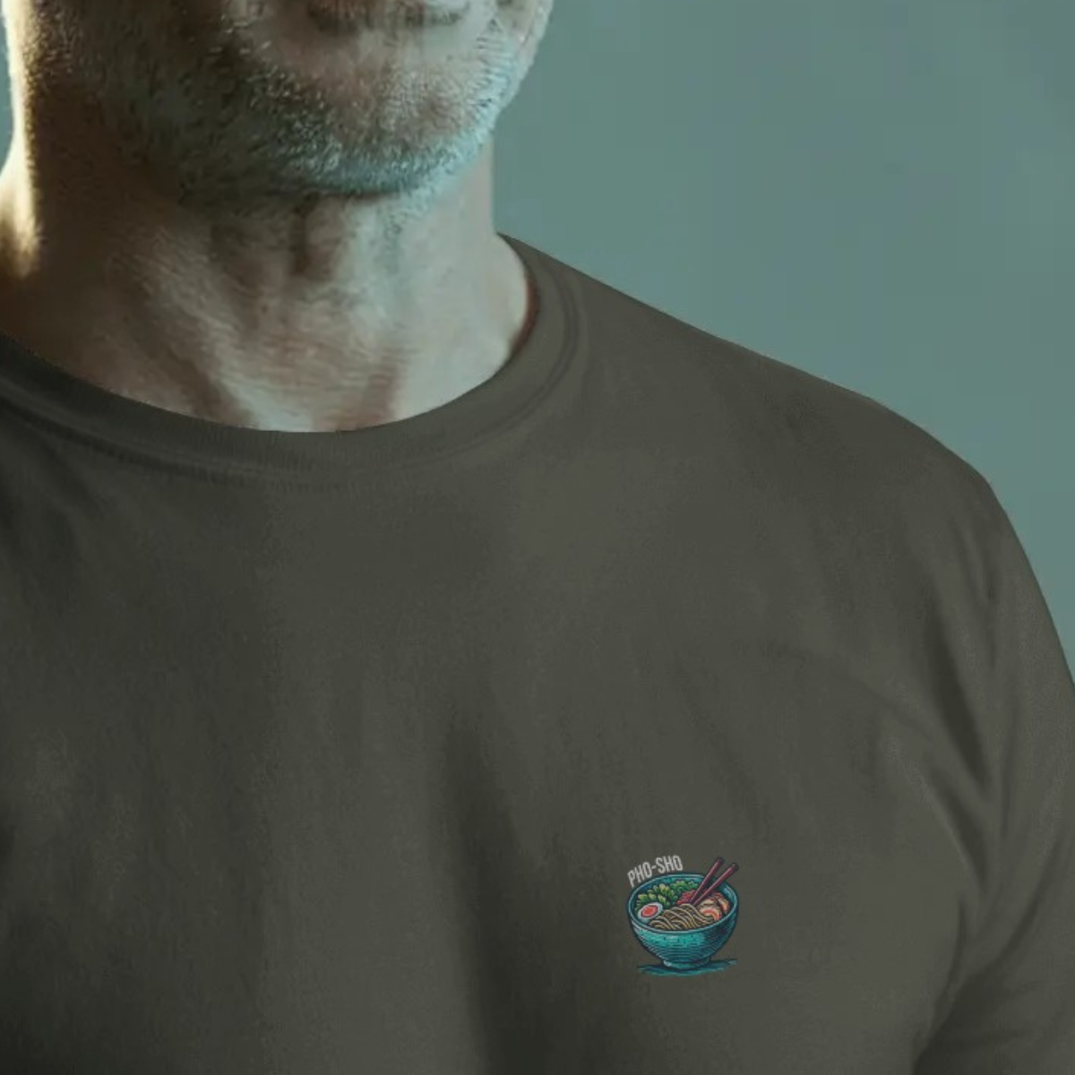 T-shirt heren ronde hals met print / Pho sho