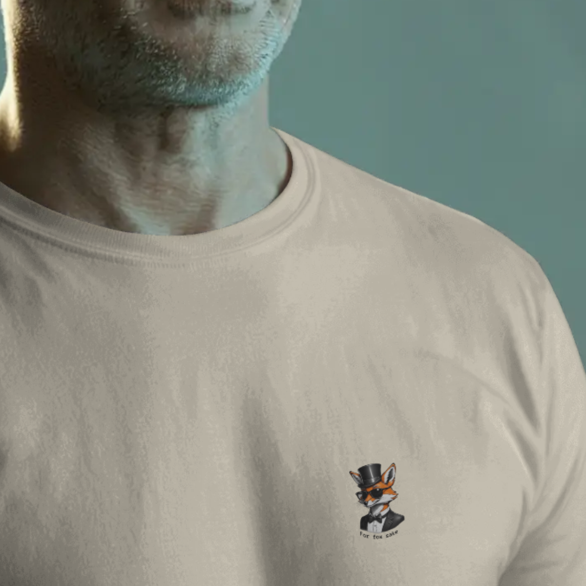 T-shirt heren ronde hals met print / For fox sake