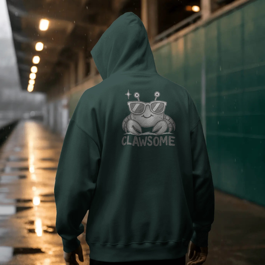 Hoodie multicolor unisex met grote print op achterkant / Clawsome cute