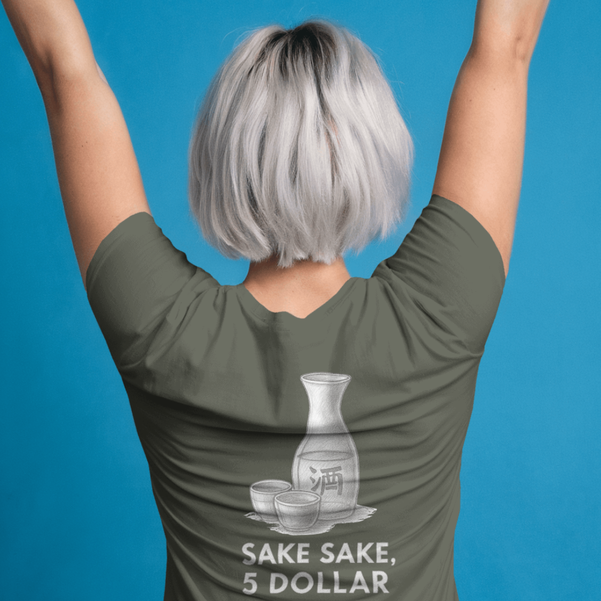 T-shirt dames ronde hals - Sake sake, 5 dollar