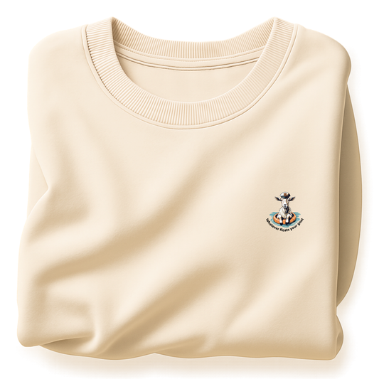 Sweater met grote print op achterkant / Whatever floats your goat