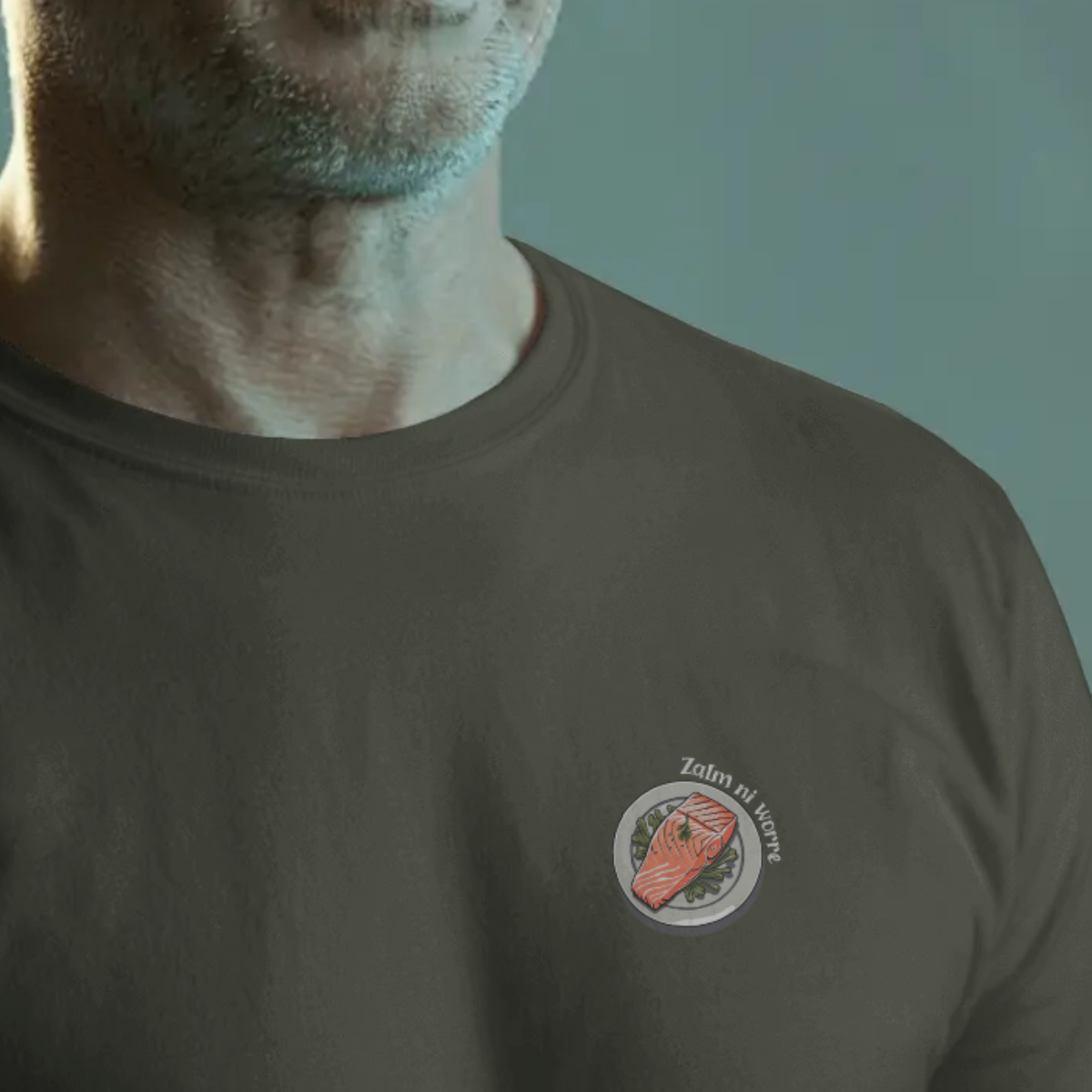 T-shirt heren - Zalm ni worre