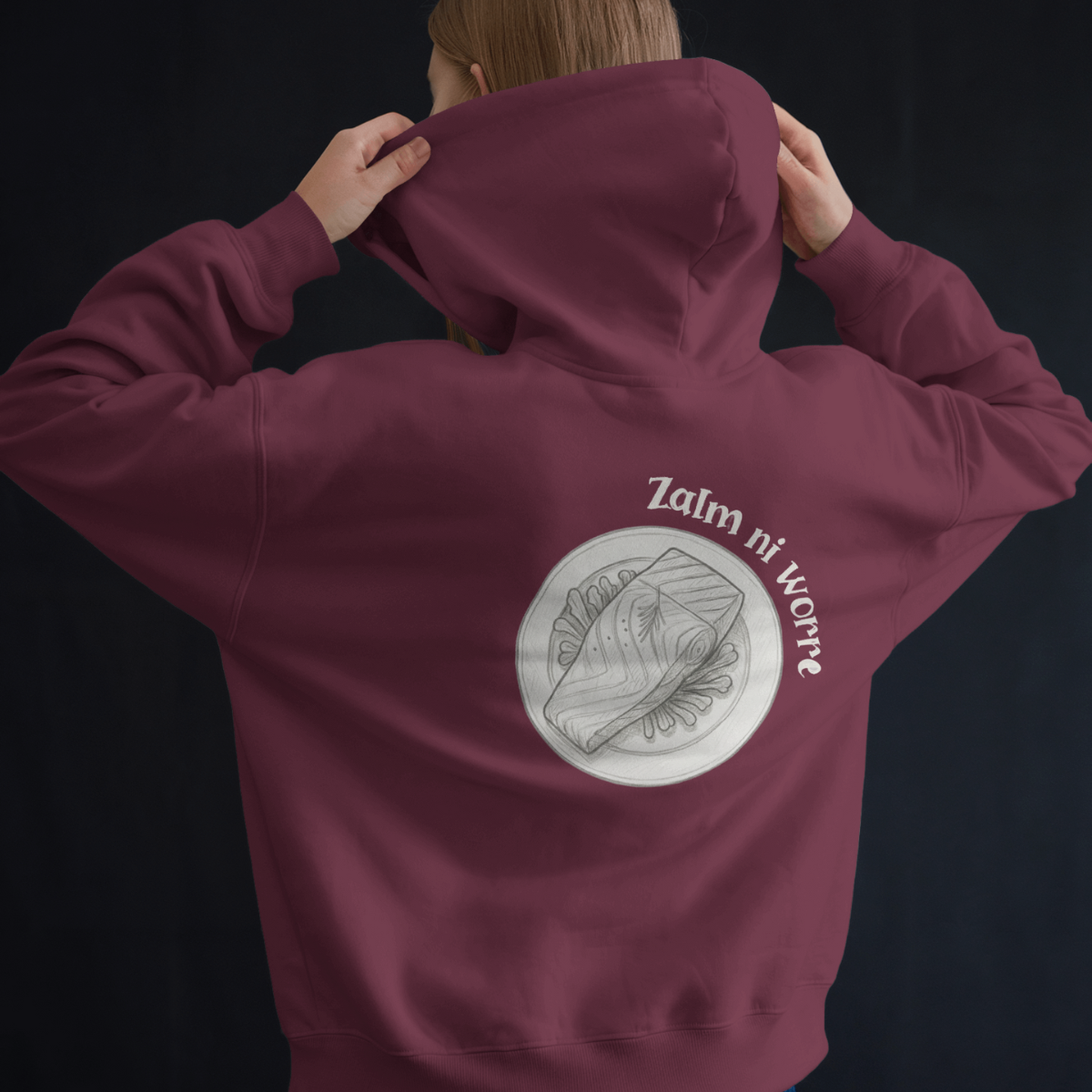 Hoodie unisex - Zalm ni worre