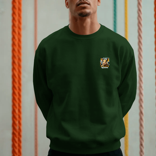 Sweater met grote print op achterkant / Pigcasso