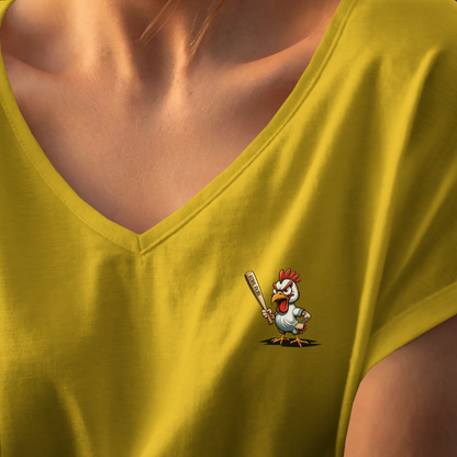 T-shirt dames V-hals - Fowl play
