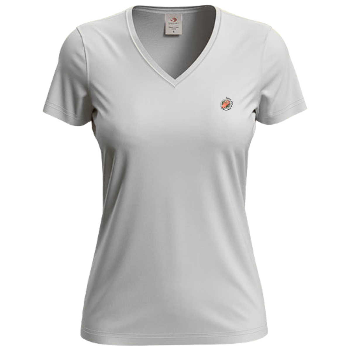 T-shirt dames V-hals met print / Zalm ni worre