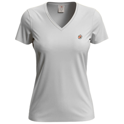 T-shirt dames V-hals met print / Zalm ni worre