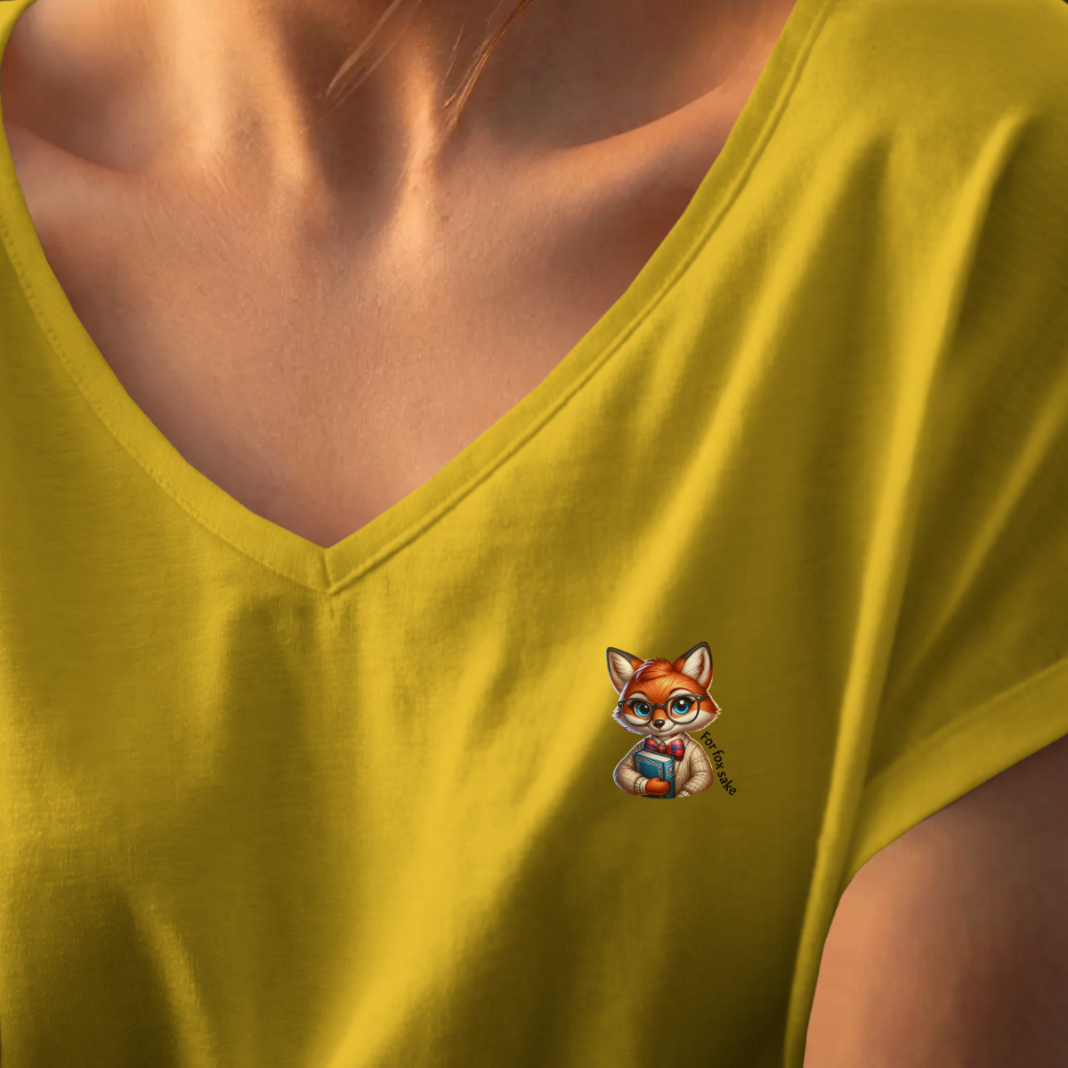 T-shirt dames V-hals - For fox sake