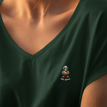 T-shirt dames V-hals - Silly goose