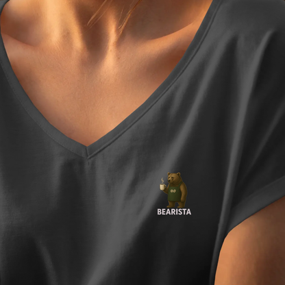 T-shirt dames V-hals - Bearista