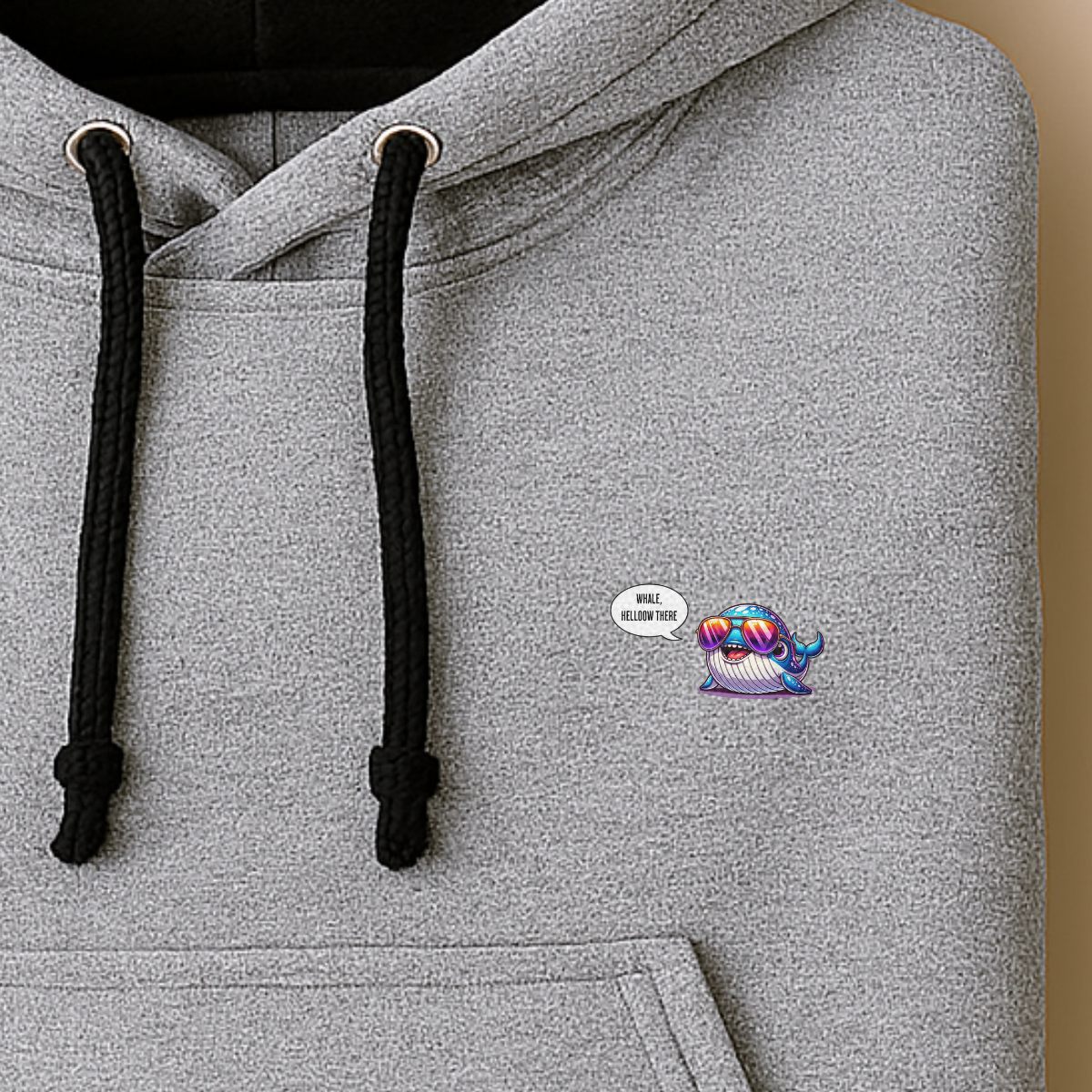 Hoodie unisex - Whale, hello there