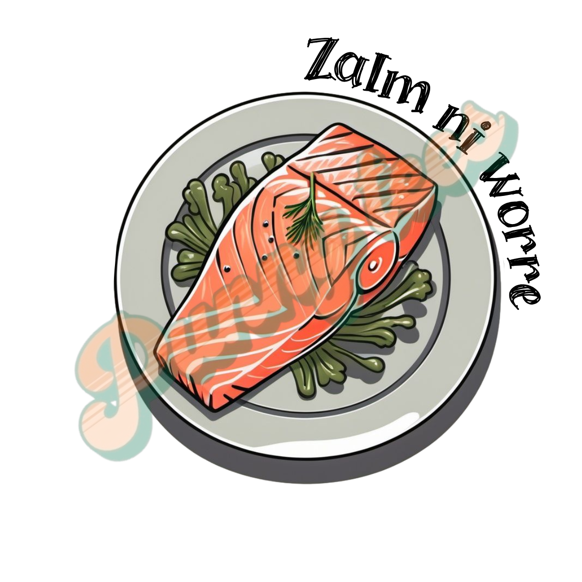 T-shirt dames V-hals met print / Zalm ni worre