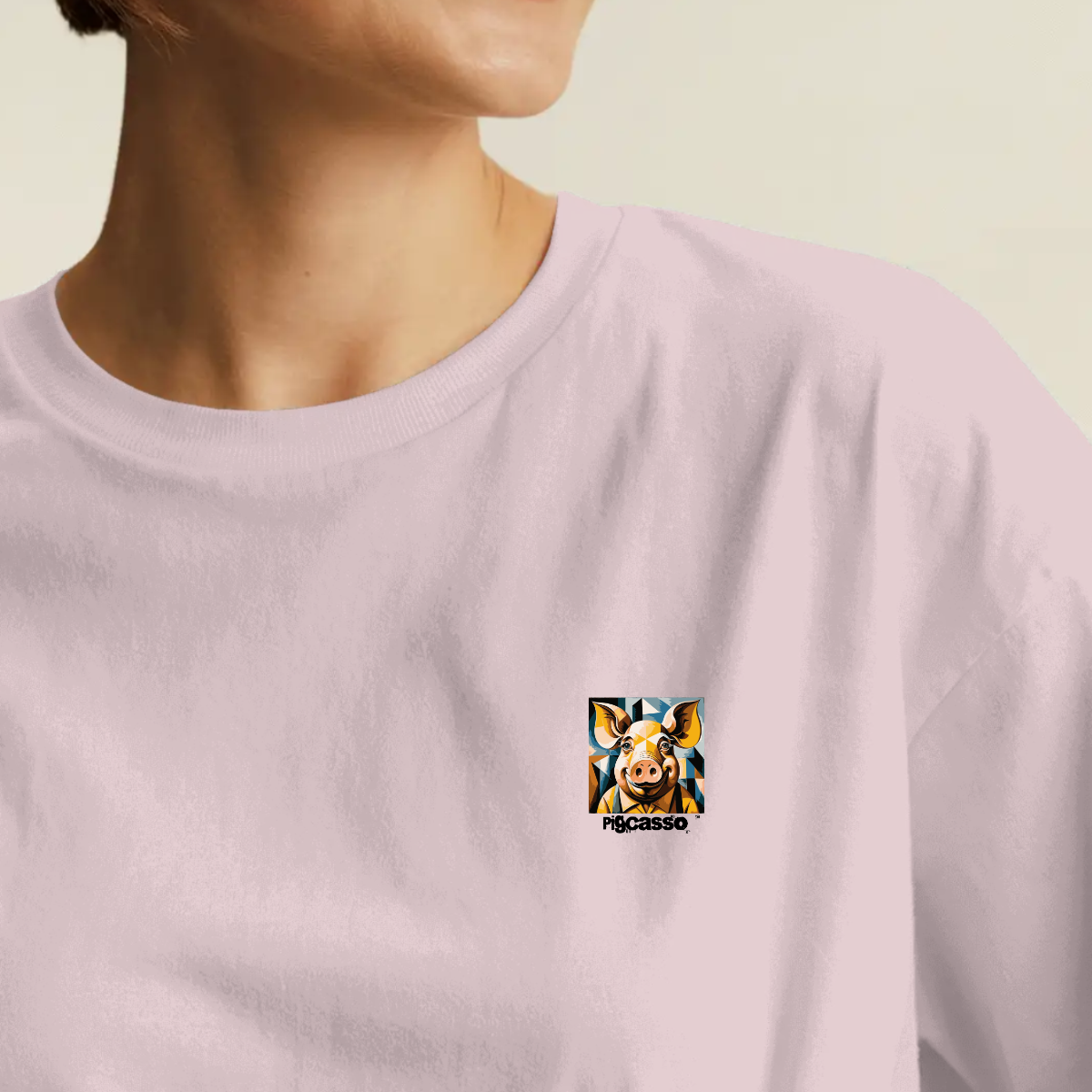 T-shirt dames ronde hals - Pigcasso