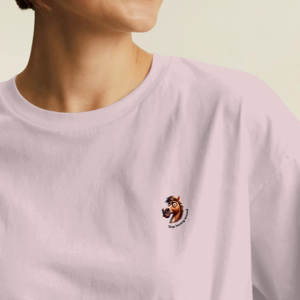 T-shirt dames ronde hals - Stop horsing around (head)