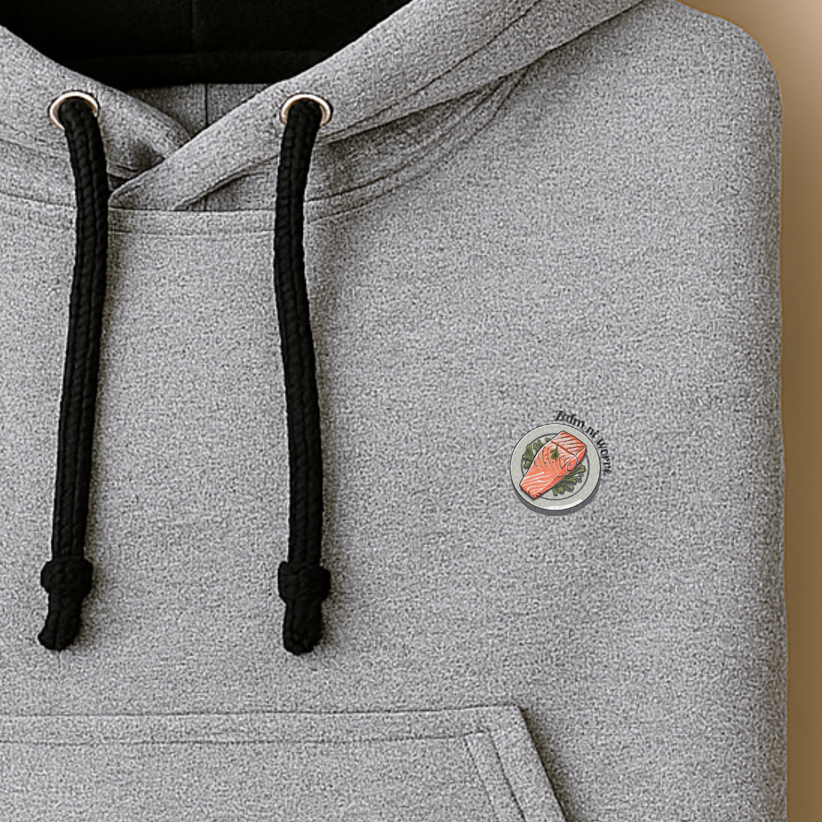 Hoodie unisex - Zalm ni worre